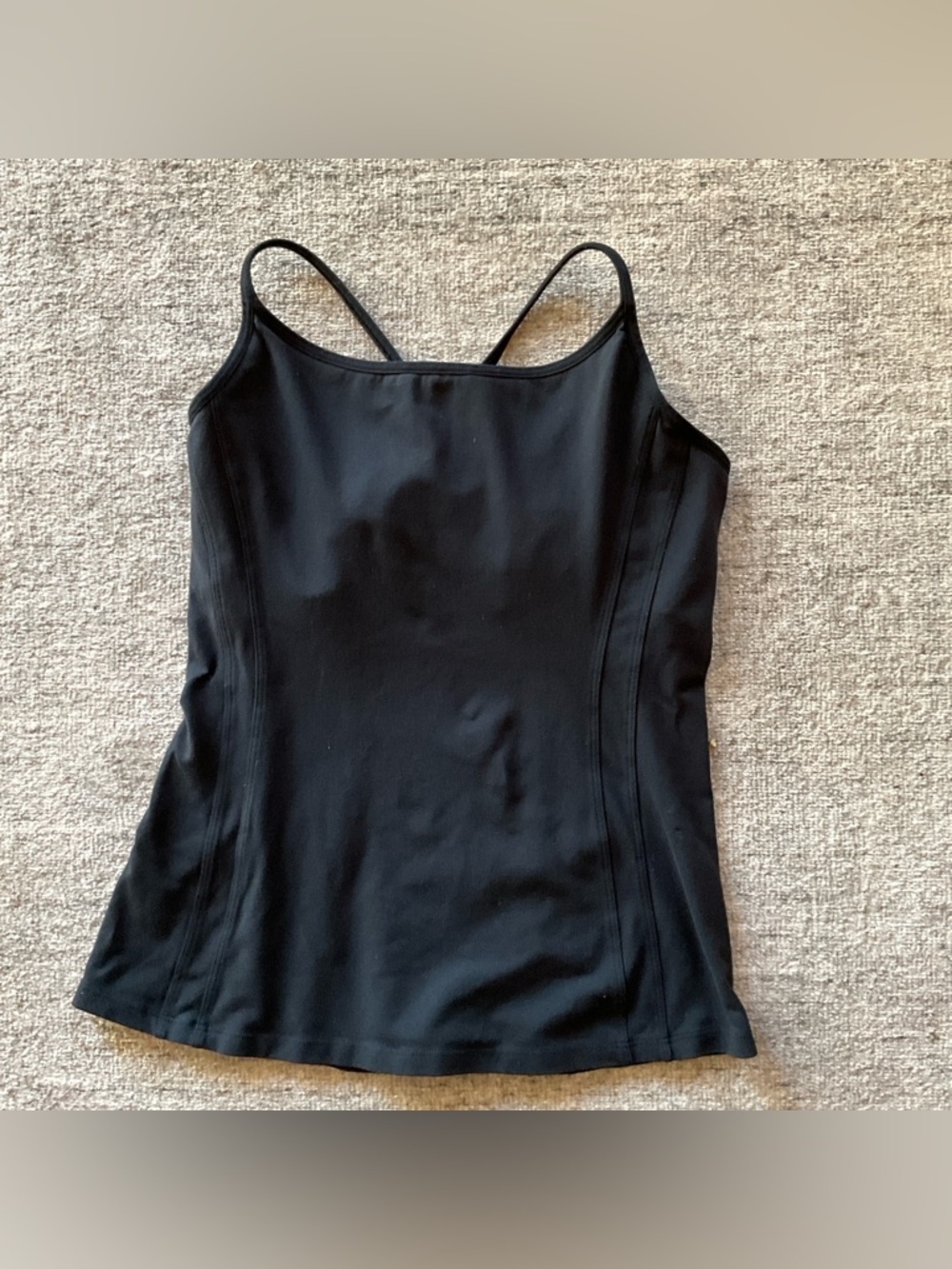 Athleta Black Slim-Strap yoga top size Large